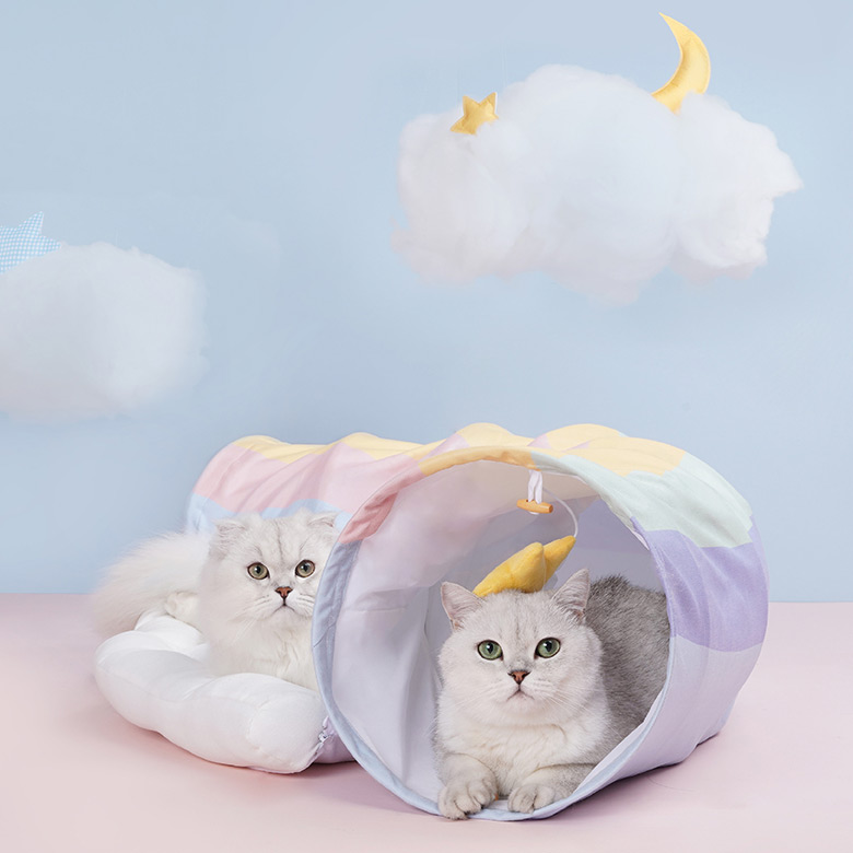 ZezeLife Rainbow Cat Tunnel Bed, view 6