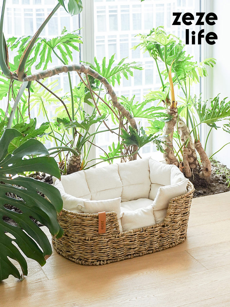 ZezeLife Woven Rattan Cat Bed, view 2