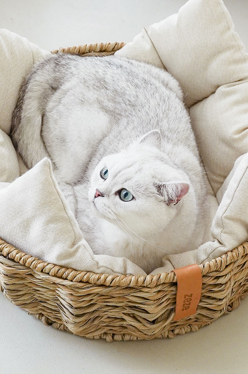 ZezeLife Woven Rattan Cat Bed, view 6