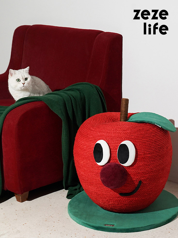 ZezeLife Large Red Apple Cat Scratching Post