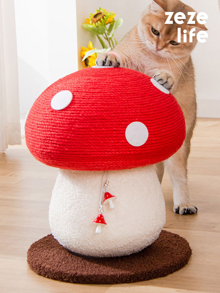 ZezeLife Red Mushroom Cat Scratcher