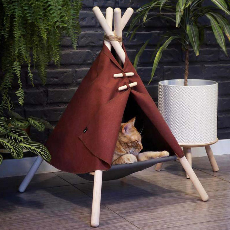ZezeLife Retro Style Cat Teepee Bed, view 3