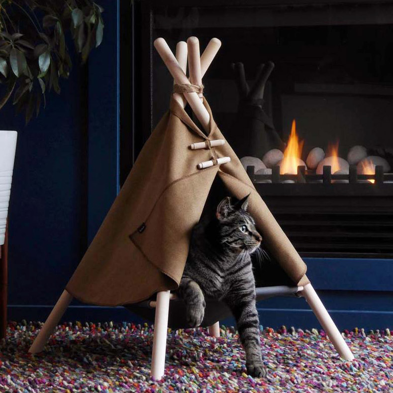 ZezeLife Retro Style Cat Teepee Bed, view 5
