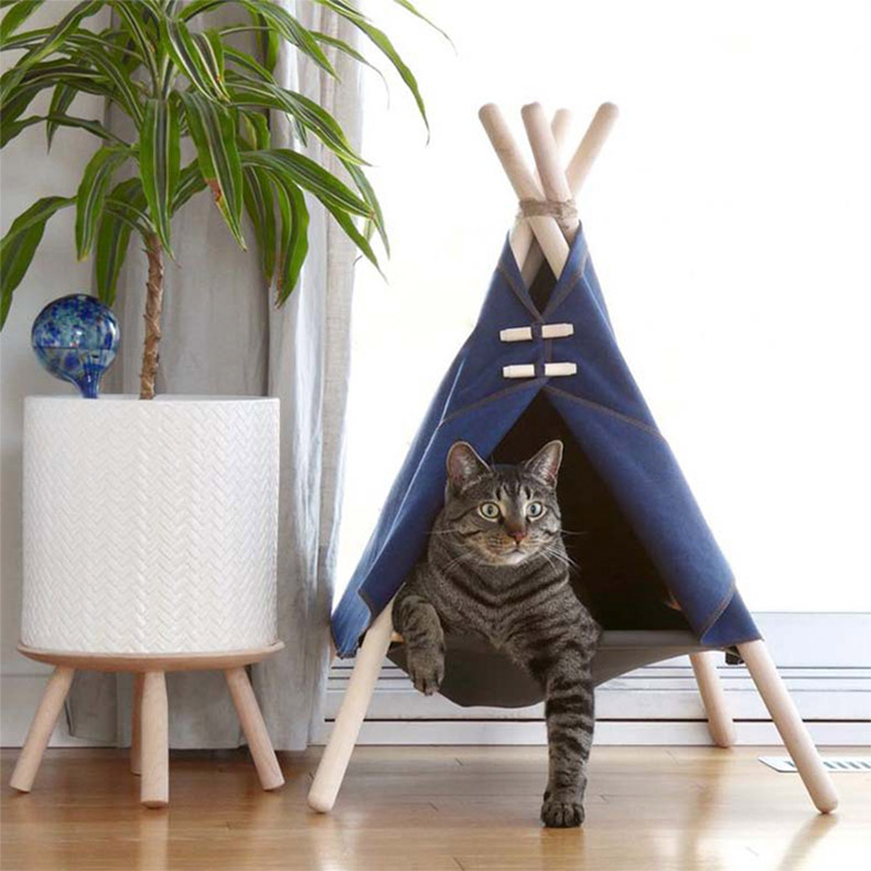 ZezeLife Retro Style Cat Teepee Bed, view 6