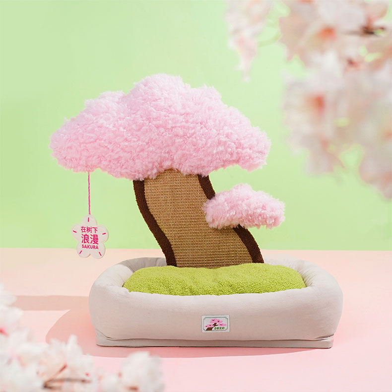 ZezeLife Sakura Pink Cat Bed, view 3