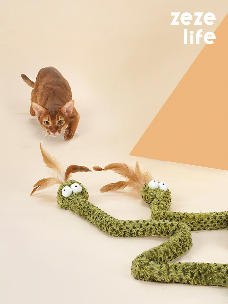 ZezeLife Snake Cat Wand Toy