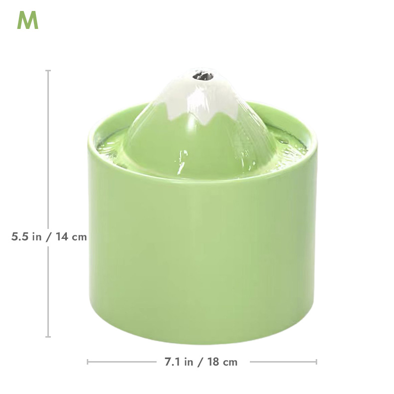 ZezeLife Snow Mountain Green Cat Water Fountain, view 4