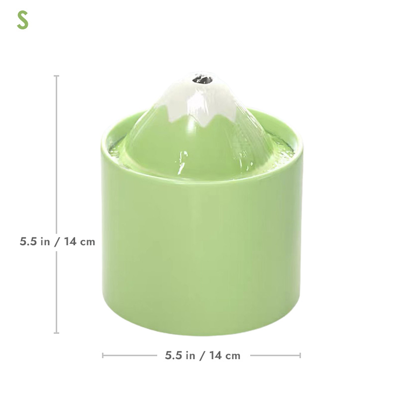 ZezeLife Snow Mountain Green Cat Water Fountain, view 5