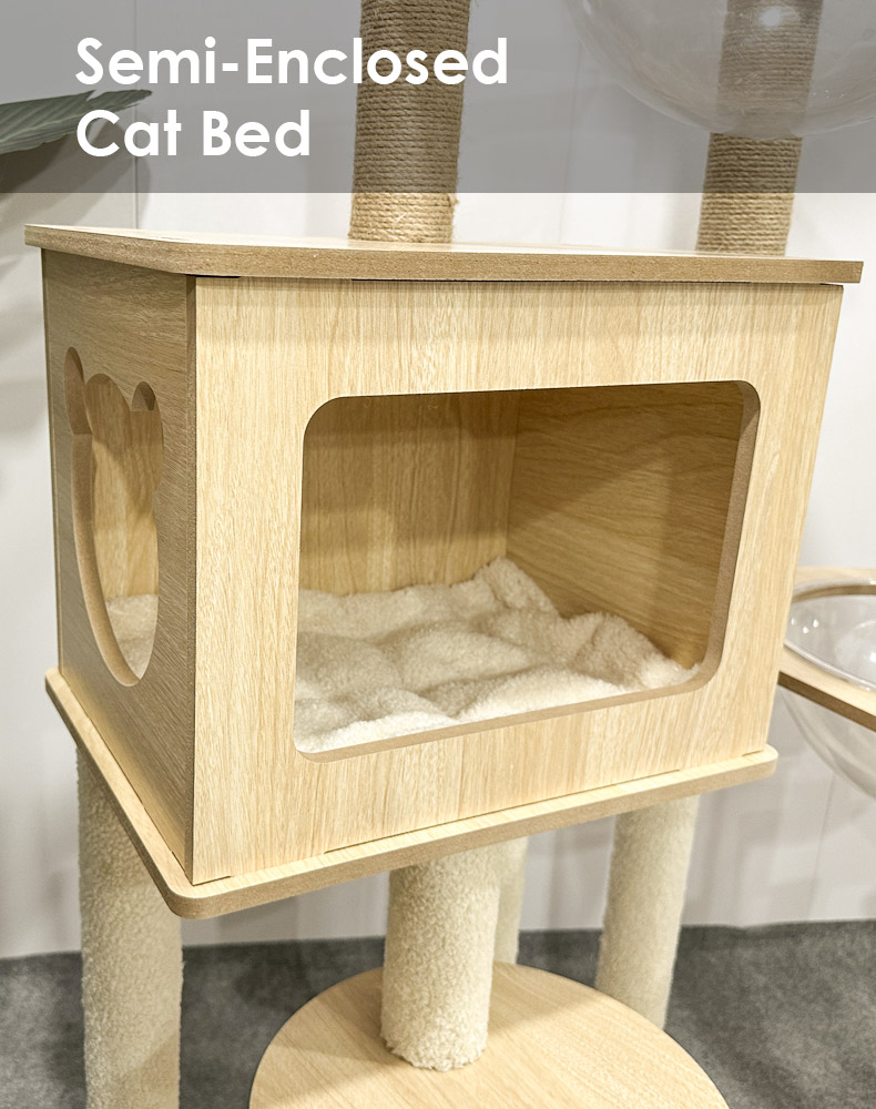 ZezeLife Space Capsule Nest Wood Cat Tree, view 6