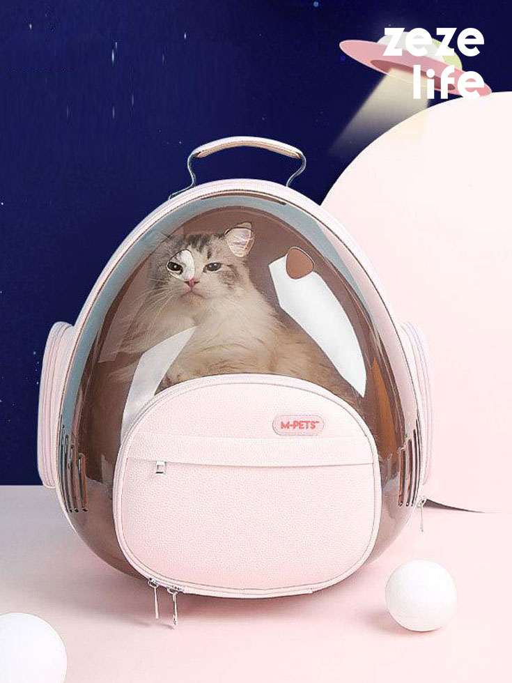 ZezeLife Space Capsule Pink Cat Carrier
