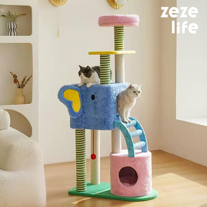 ZezeLife Spring Fantasy Elephant Cat Tree