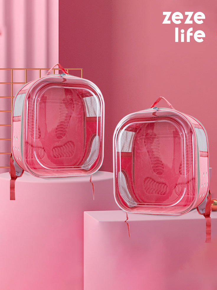 ZezeLife Square Clear Cat Carrier, view 2