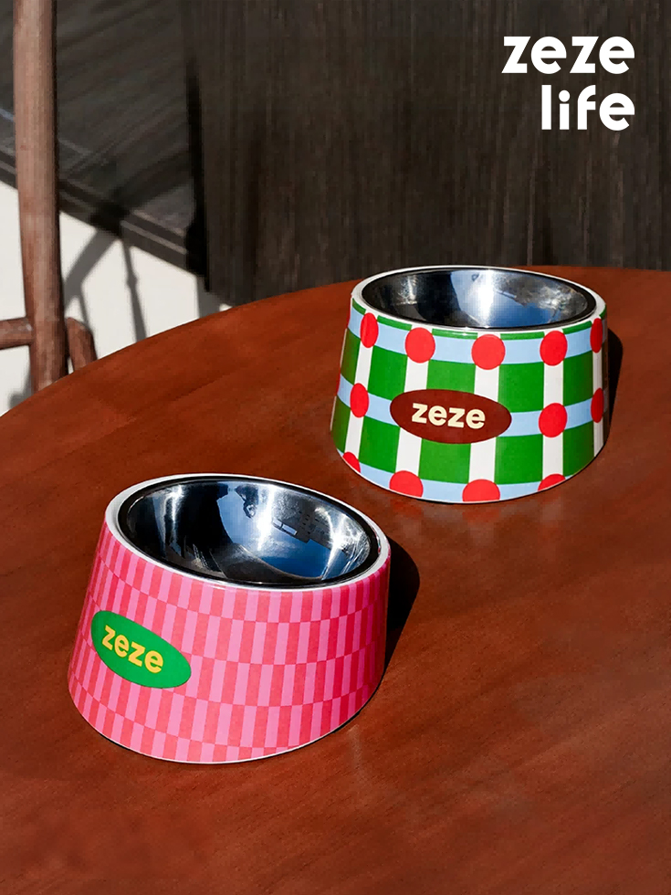 ZezeLife Stainless Steel Slanted Pet Bowl