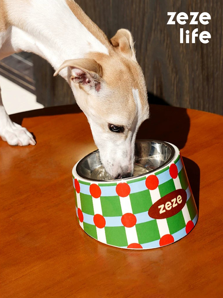 ZezeLife Stainless Steel Slanted Pet Bowl, view 4