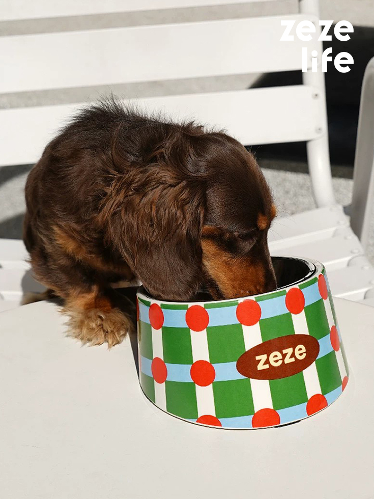 ZezeLife Stainless Steel Slanted Pet Bowl, view 6
