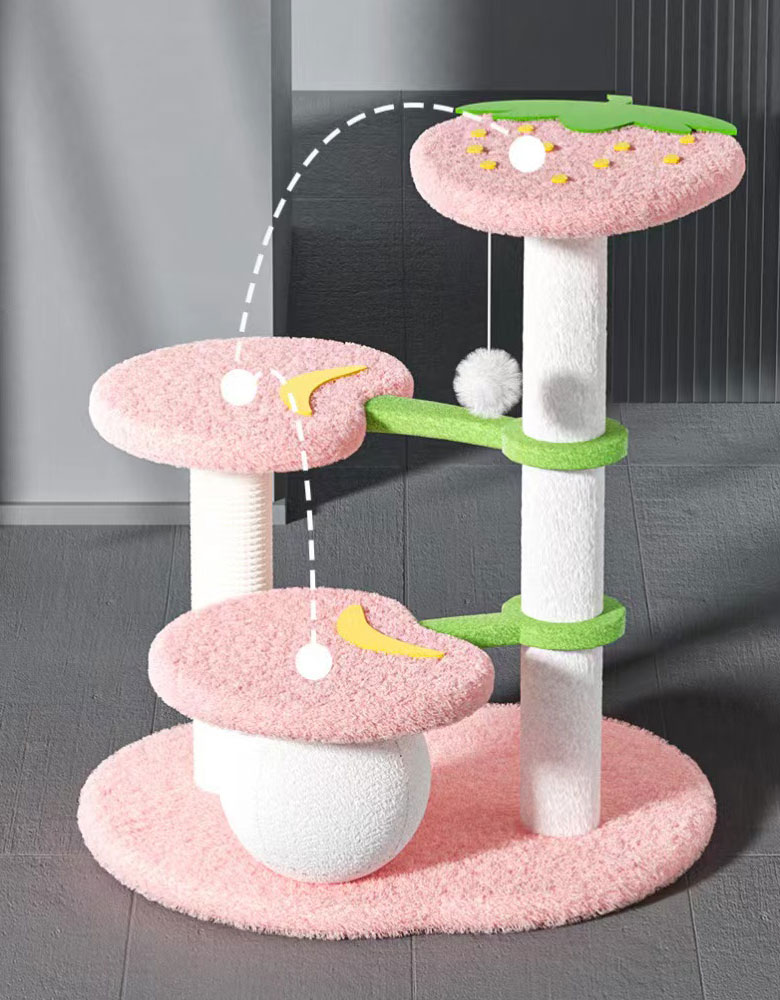 ZezeLife Strawberry Small Cat Tree, view 5
