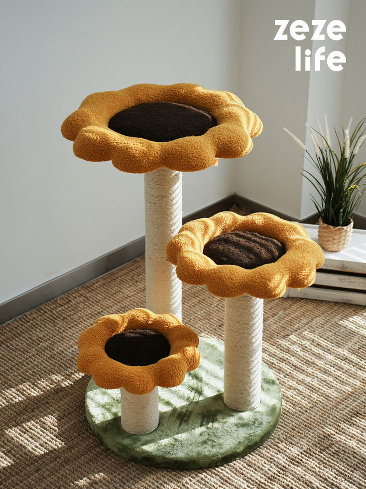 ZezeLife Sunflower Orange Cat Tree
