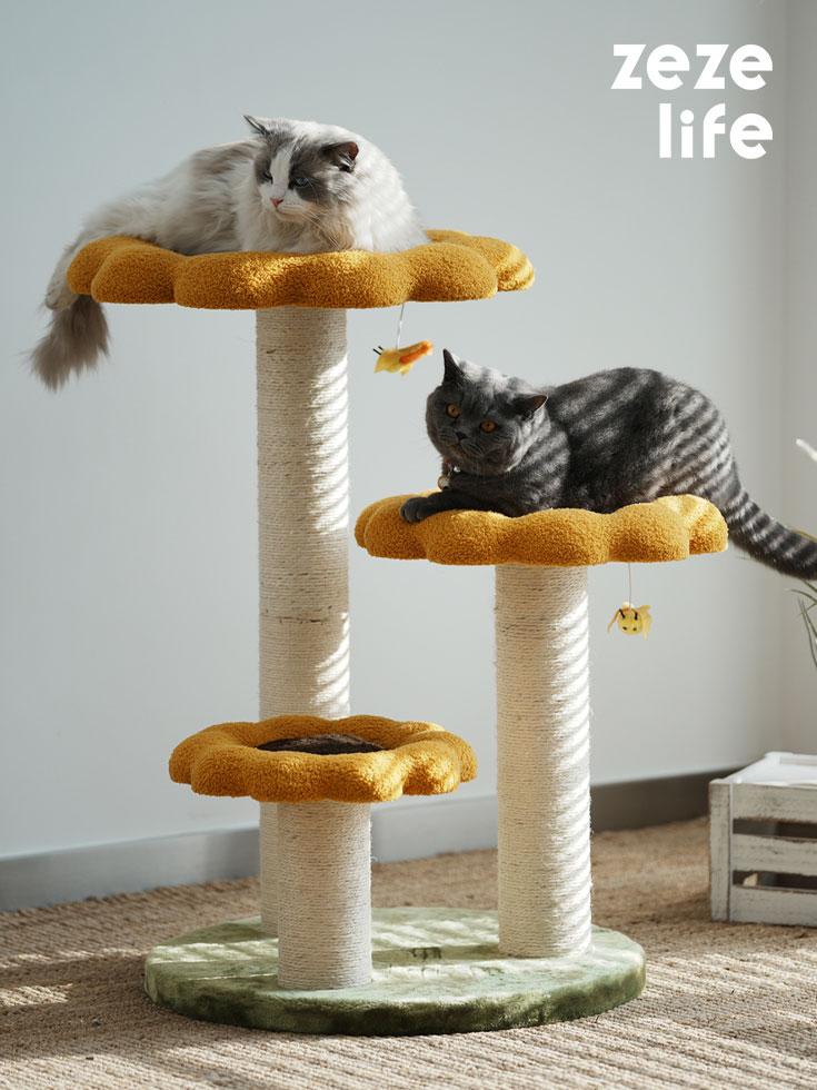 ZezeLife Sunflower Orange Cat Tree, view 2