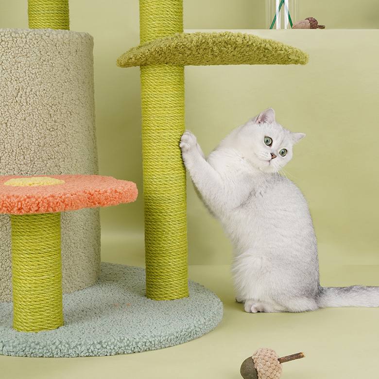 ZezeLife Leaf Petal Forest Cat Tree, view 4