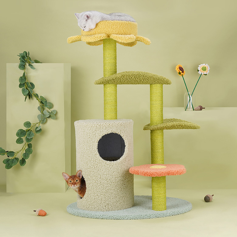 ZezeLife Leaf Petal Forest Cat Tree, view 6