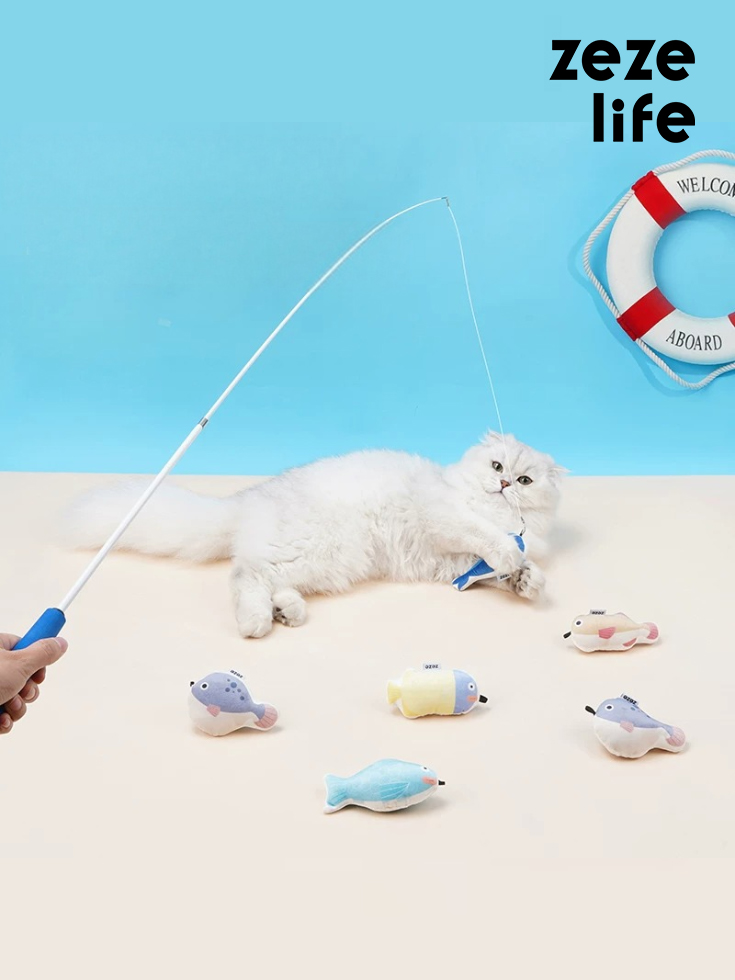ZezeLife Telescopic Cat Teaser Toy with Catnip, view 2