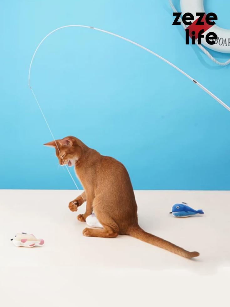 ZezeLife Telescopic Cat Teaser Toy with Catnip, view 4