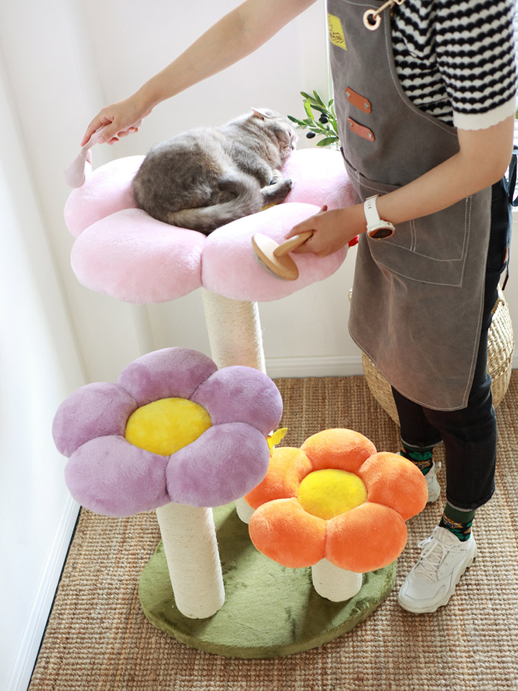 ZezeLife Three Tier Flower Cat Tree, view 4