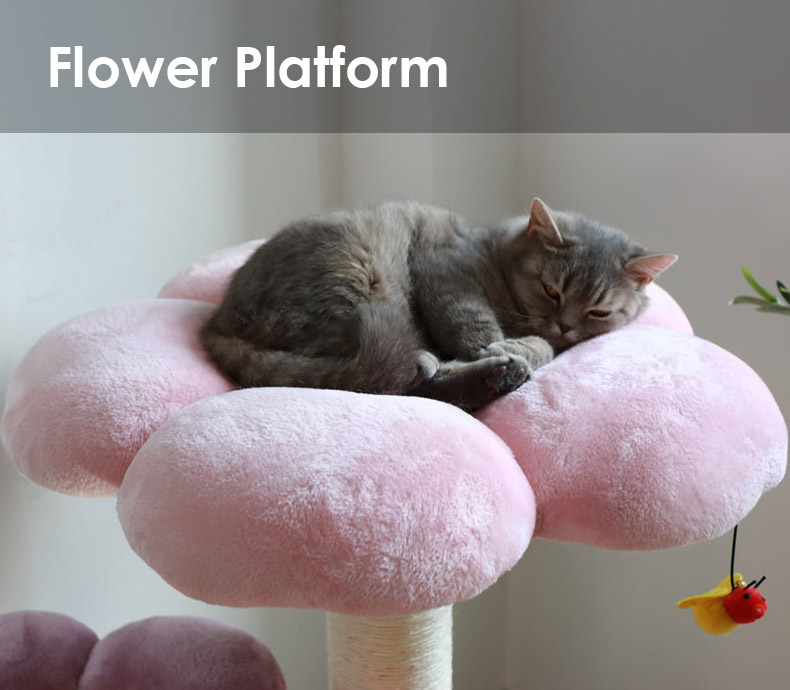 ZezeLife Three Tier Flower Cat Tree, view 6