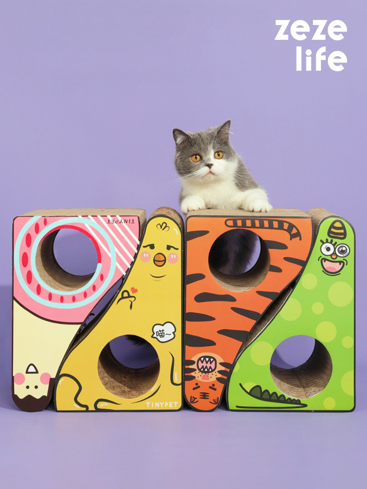 ZezeLife Triangle Cardboard Cat Scratcher