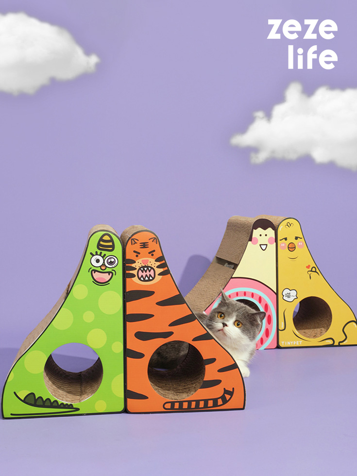 ZezeLife Triangle Cardboard Cat Scratcher, view 2
