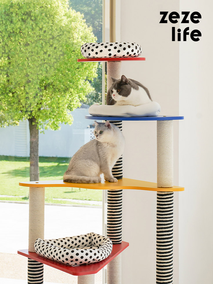 ZezeLife Memphis Design Style Cat Tree, view 2