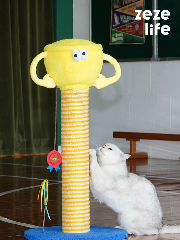 ZezeLife Trophy Cat Scratching Post Claw Grinding Cat Toy