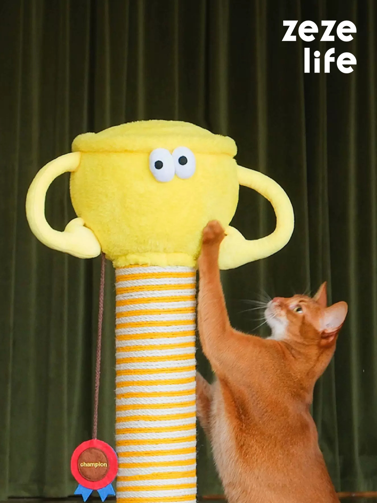 ZezeLife Trophy Cat Scratching Post Claw Grinding Cat Toy, view 6