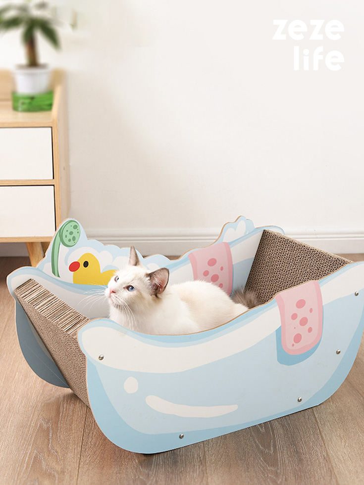 ZezeLife Tub Cardboard Cat Scratcher