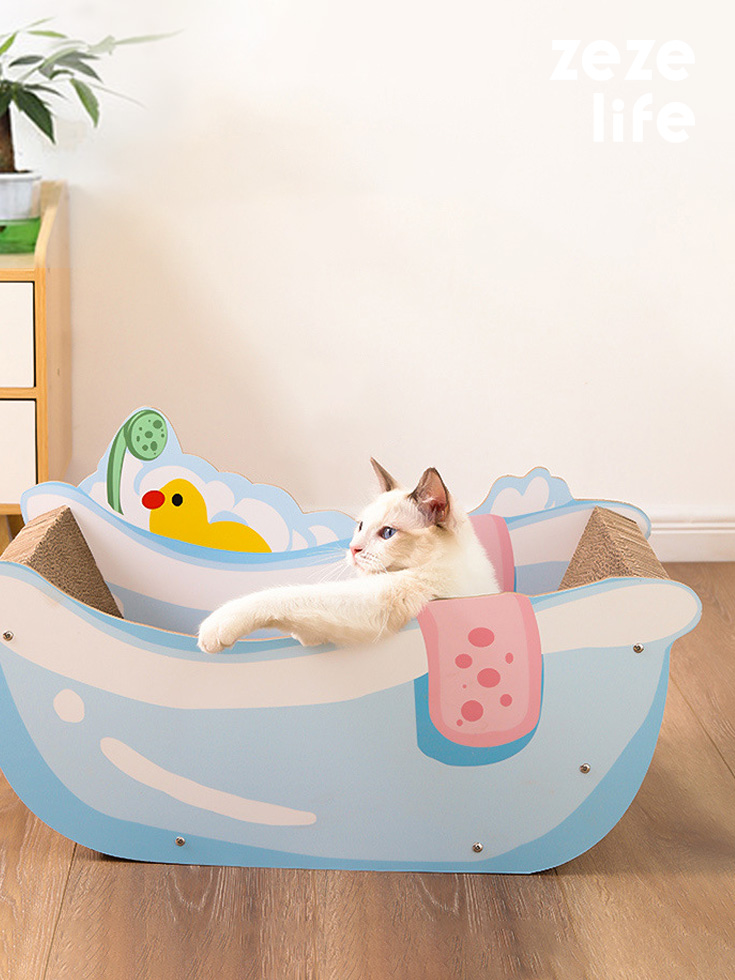 ZezeLife Tub Cardboard Cat Scratcher, view 2