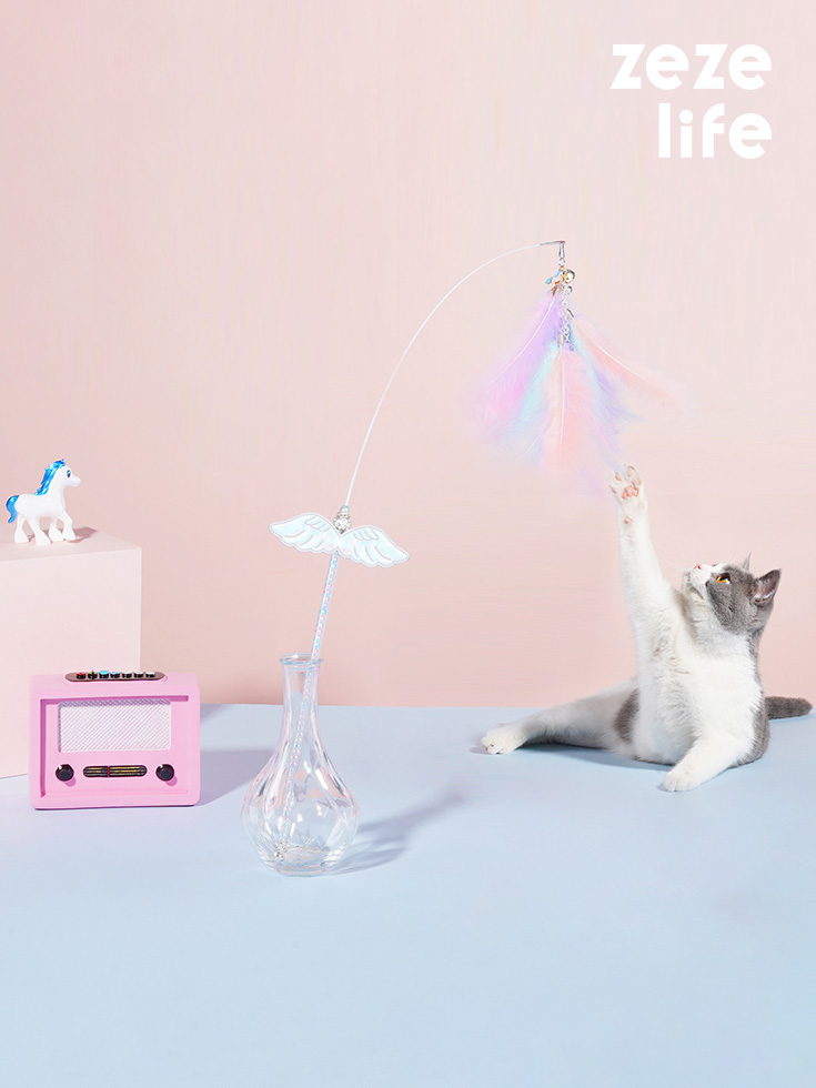 ZezeLife Unicorn Feather Cat Teaser
