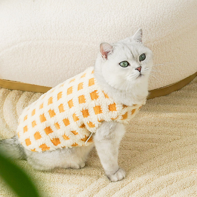 ZezeLife Waffle lattice Cat Clothes, view 4