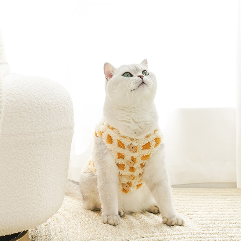 ZezeLife Waffle lattice Cat Clothes, view 5