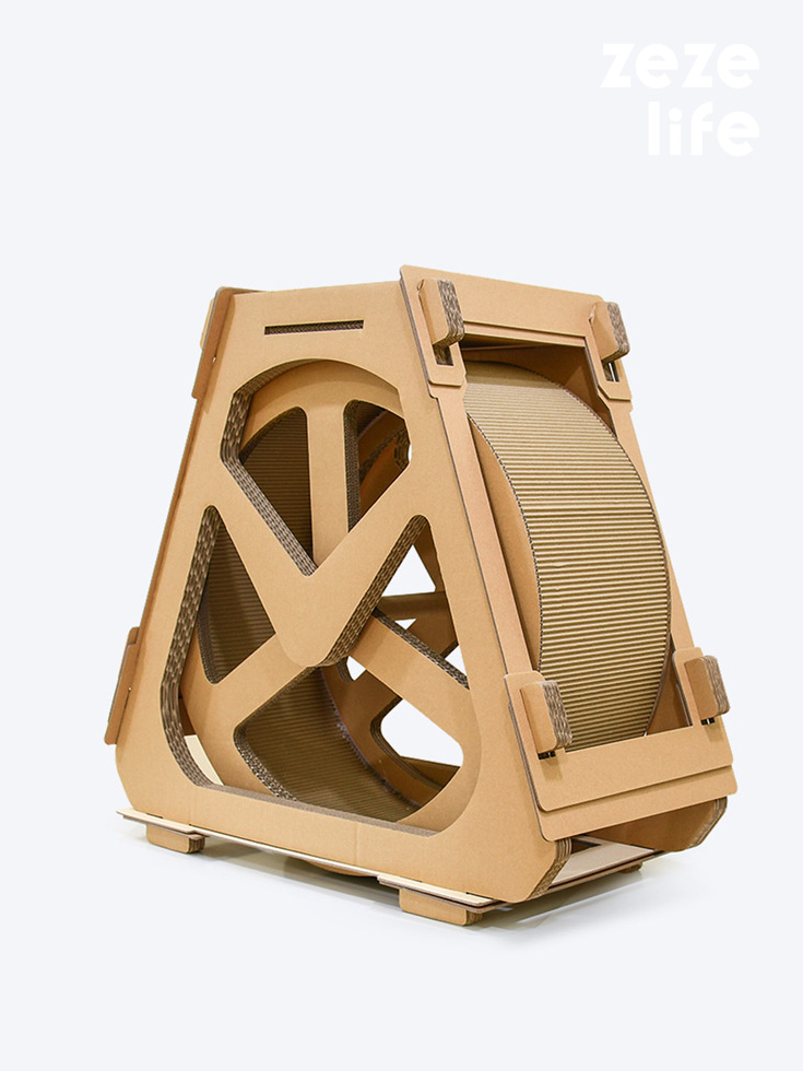 ZezeLife Waterwheel Cardboard Mini Cat Wheel Scratcher, view 2