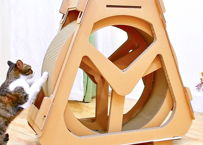 ZezeLife Waterwheel Cardboard Mini Cat Wheel Scratcher, view 4