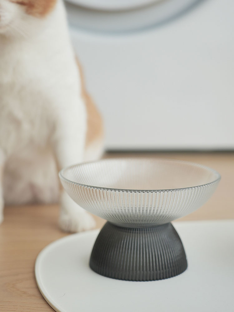 ZezeLife White & Black Glass Cat Bowls, view 4