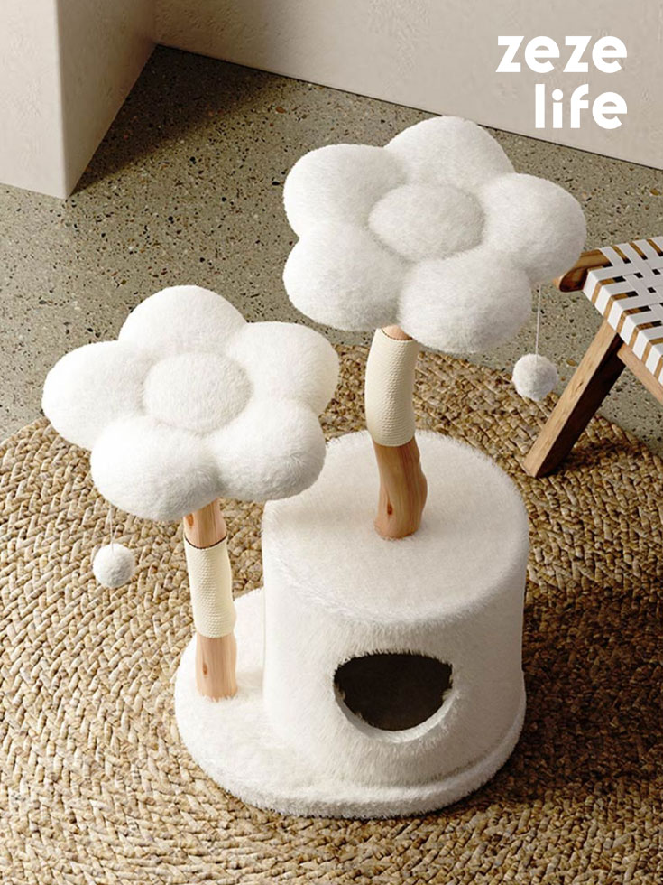 ZezeLife White Cloud Modern Cat Tree, view 2