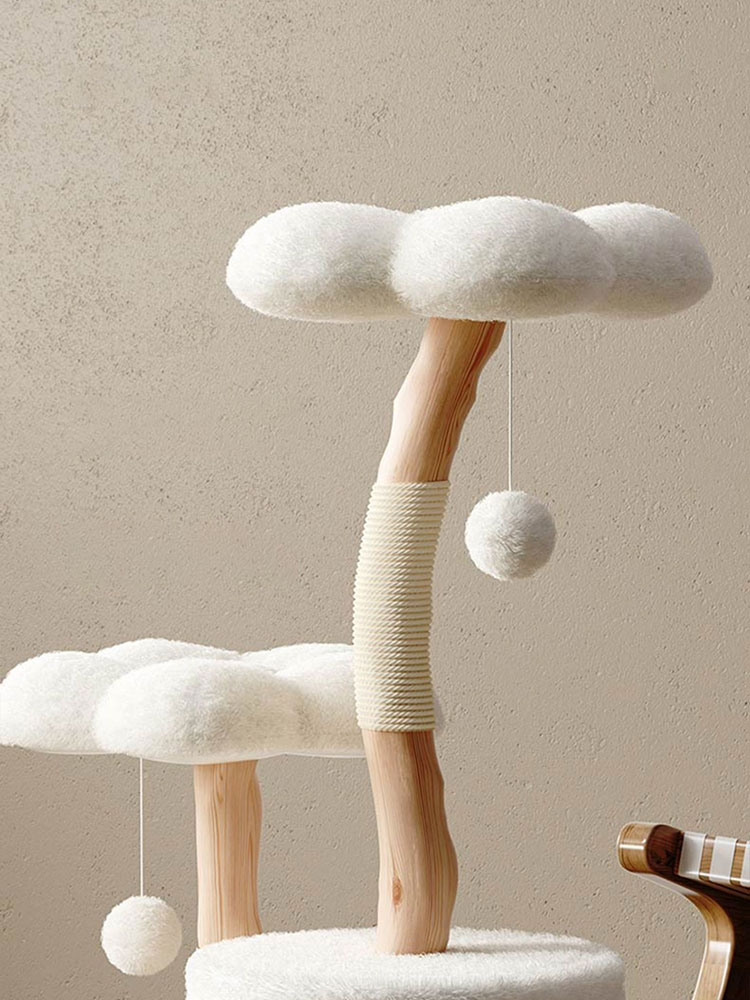 ZezeLife White Cloud Modern Cat Tree, view 3