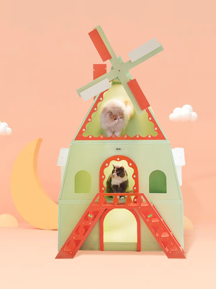ZezeLife Windmill Cat House, view 3