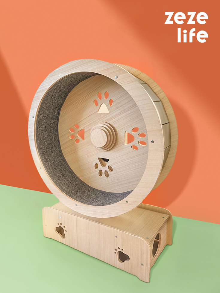ZezeLife Wood Color Cat Wheel, view 2
