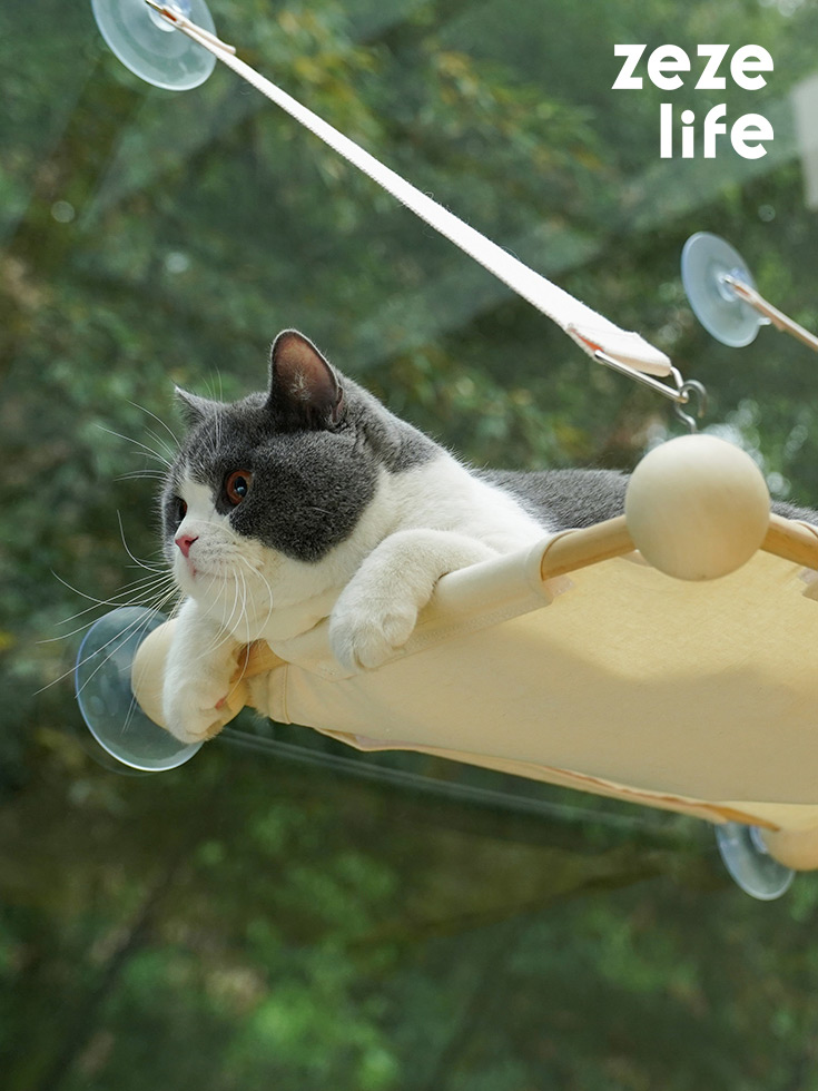 ZezeLife Wood Window Cat Hammock, view 2