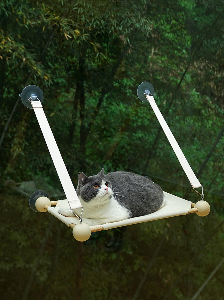 ZezeLife Wood Window Cat Hammock, view 3