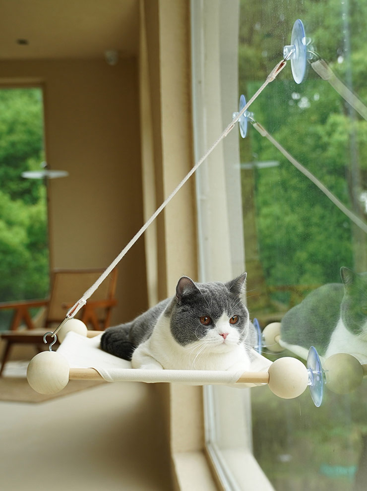 ZezeLife Wood Window Cat Hammock, view 5