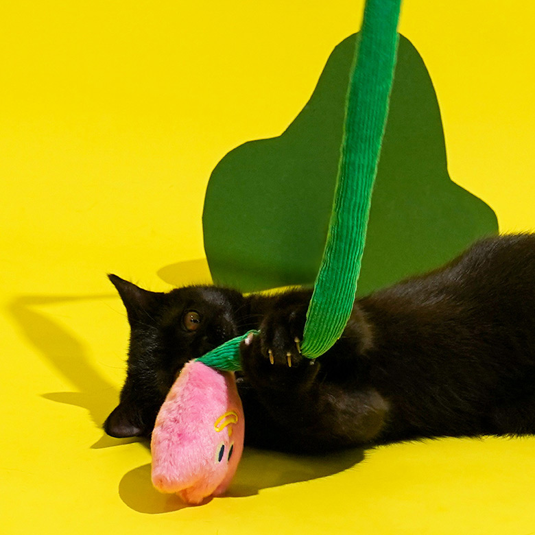 ZezeLife Worm Tulip Dog Shape Cat Teaser, view 3