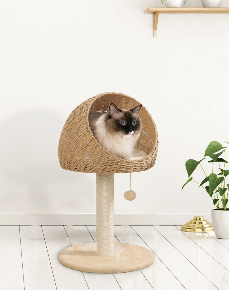 ZezeLife Woven Rattan Cat Tree, view 3